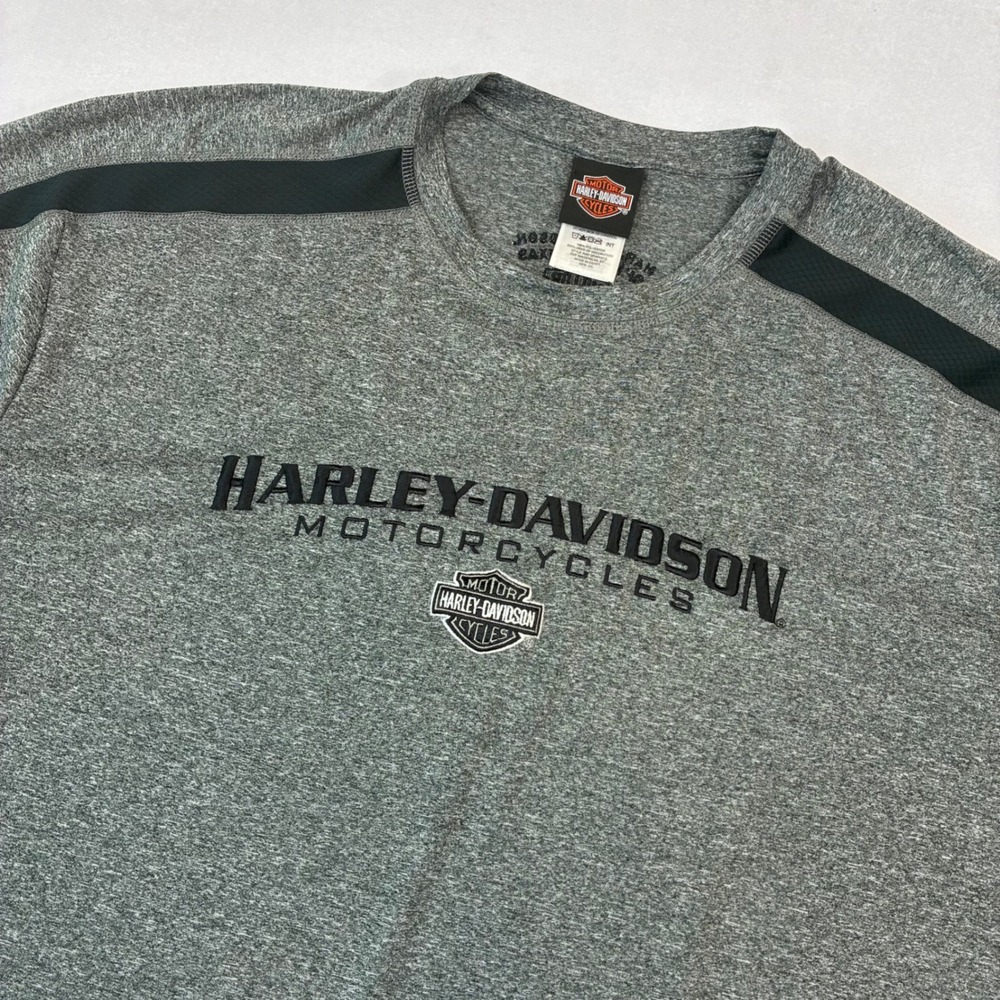 Harley-Davidson Performance Shirt Mens 2XL Gray Short Sleeve North Texas Dallas
